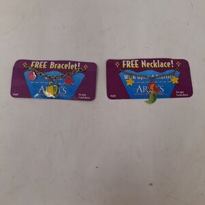Disney Vintage The Little Mermaid Songs And Stories Charm Bracelet Necklace Set